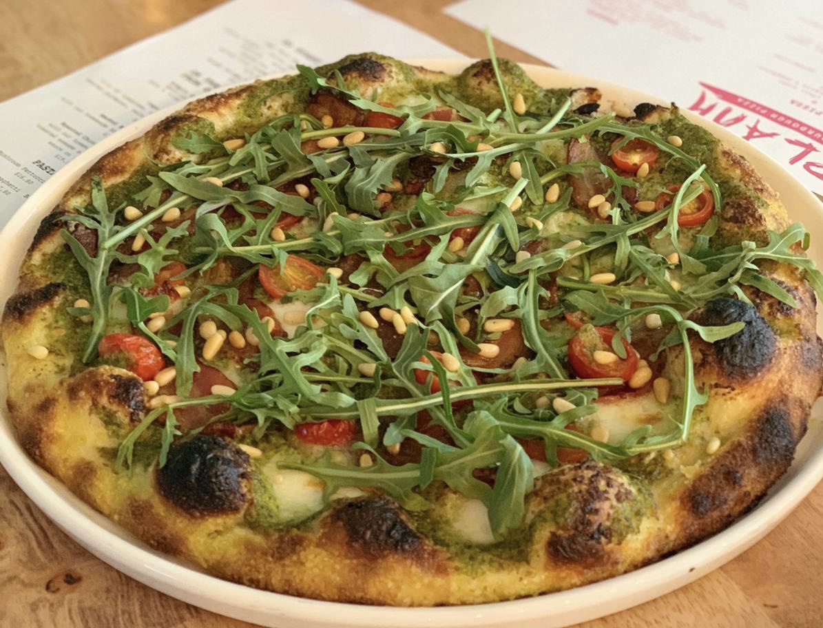 August's Special - Pesto Pine Nut Pizza