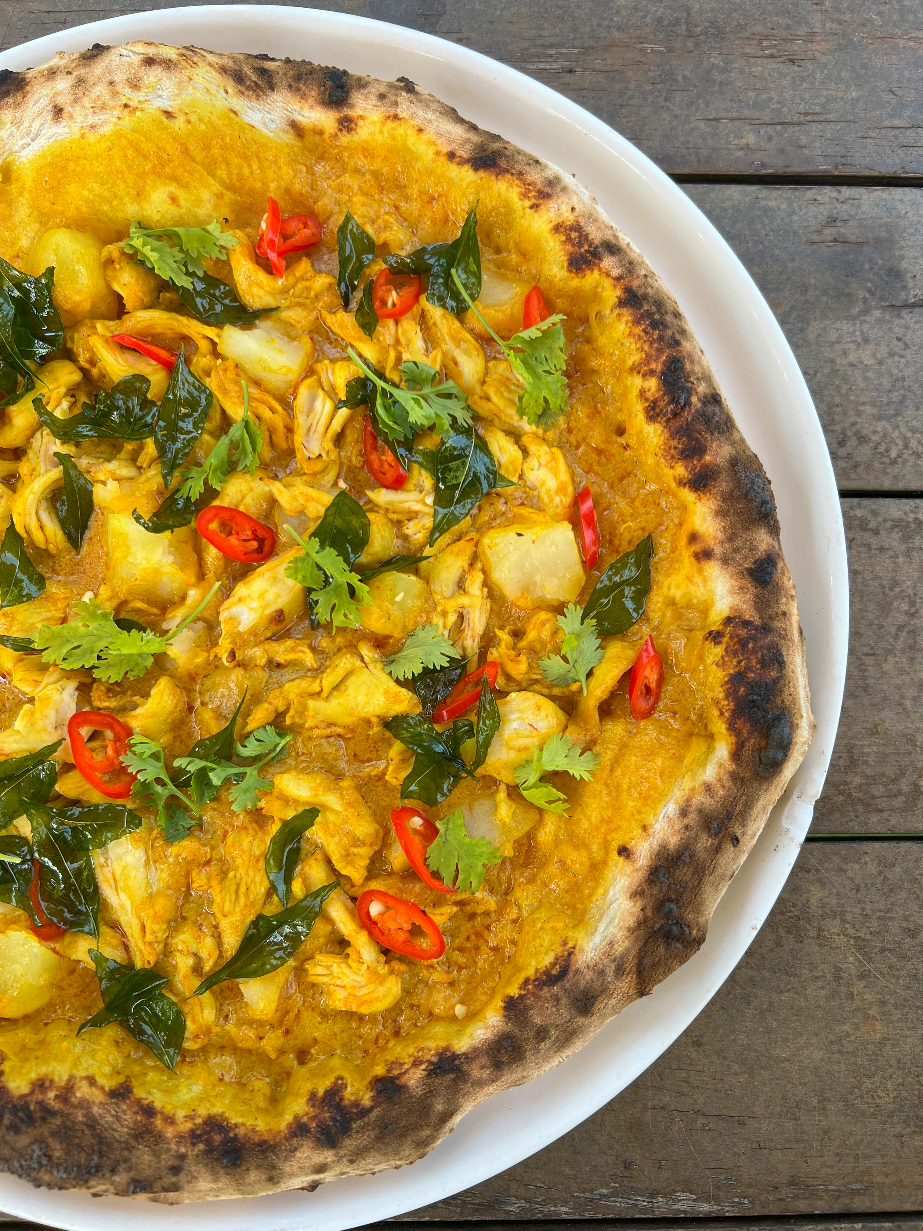 August's Special - Curry Chicken Pizza